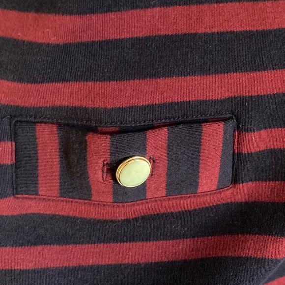 Burgundy Navy Cotton Striped Dress by Talbots - Picture 7 of 10